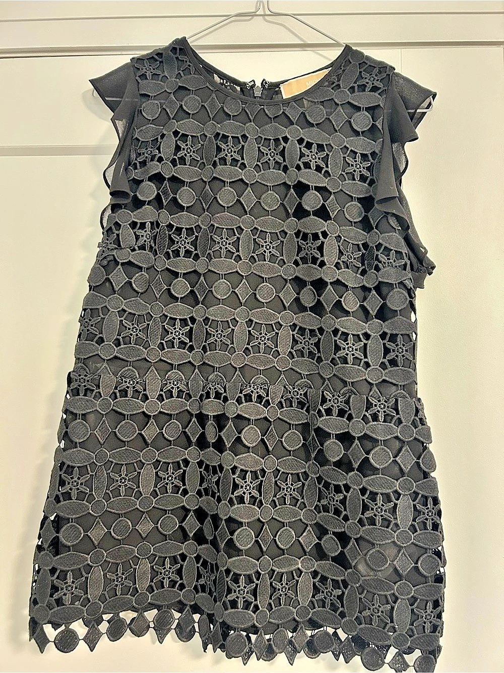 Michael Kors Black Lace Cocktail Top Size 8